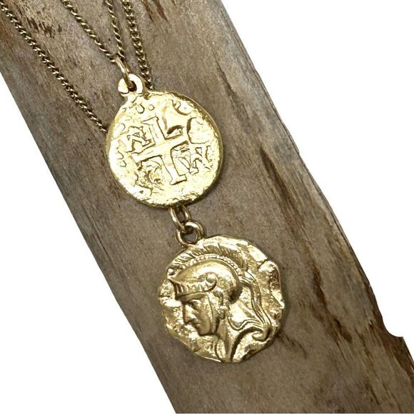 Joolz By Martha Calvo, Warrior Necklace Set Antique Roman Coins - Picture 3 of 5